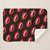 Cartoon Monster Vampire Lips sharp Teeth Fangs Sherpa Deken (Voorkant (horizontaal))