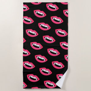 Cartoon Monster Vampire Lips sharp Teeth Fangs Strandlaken
