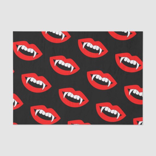 Cartoon Monster Vampire Lips sharp Teeth Fangs Tissuepapier (Voorkant)