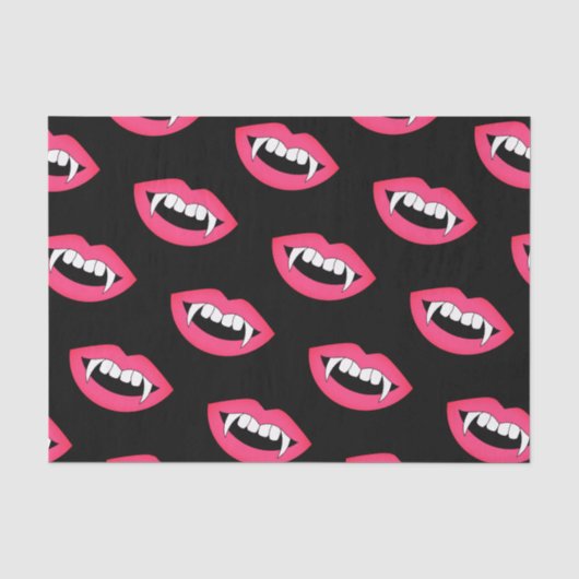 Cartoon Monster Vampire Lips sharp Teeth Fangs Tissuepapier (Voorkant)