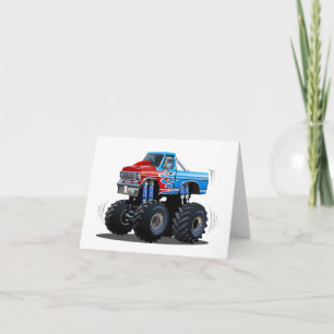 Cartoon monstertruck bedankkaart