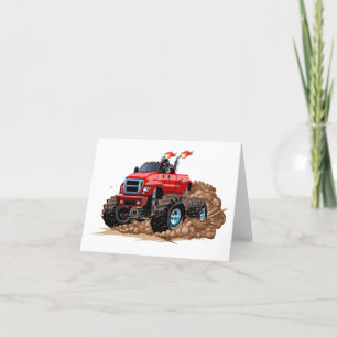 Cartoon monstertruck bedankkaart