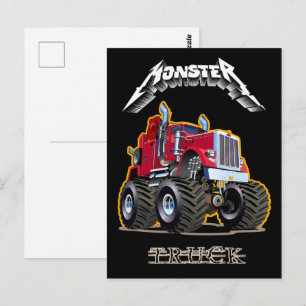 Cartoon monstertruck briefkaart