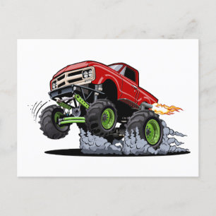 Cartoon monstertruck briefkaart