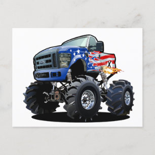 Cartoon monstertruck briefkaart