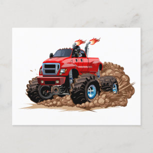 Cartoon monstertruck briefkaart
