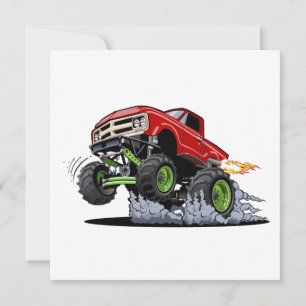 Cartoon monstertruck feestdagenkaart