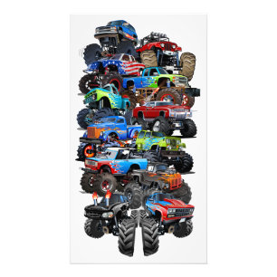 Cartoon monstertruck foto afdruk