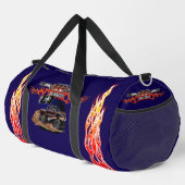 Cartoon monstertruck grote wielen plunjezak (Rechterhoek)