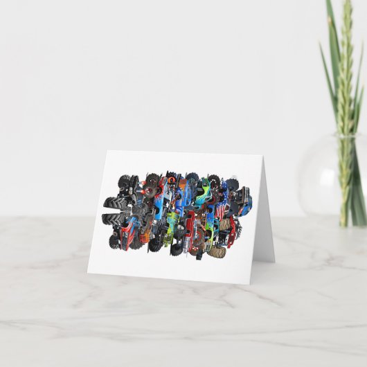 Cartoon monstertruck kaart (Voorkant)