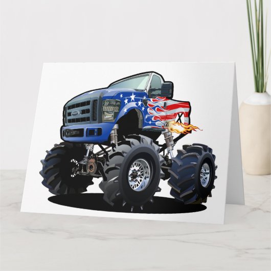 Cartoon monstertruck kaart (Voorkant)