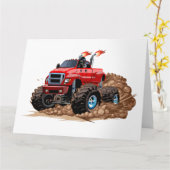 Cartoon monstertruck kaart (Gele Bloem)