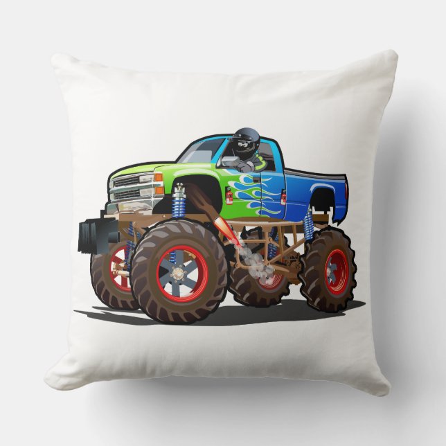 Cartoon monstertruck kussen (Voorkant)