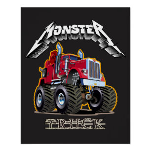 Cartoon monstertruck perfect poster