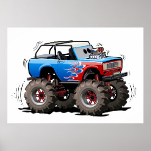 Cartoon monstertruck poster