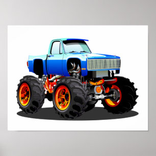 Cartoon monstertruck poster