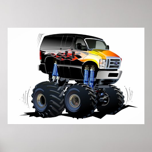 Cartoon monstertruck poster (Voorkant)