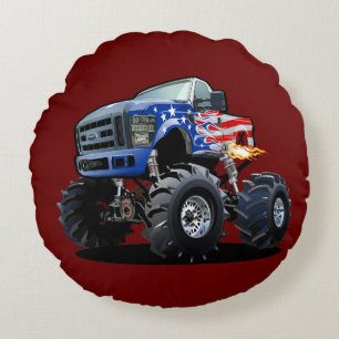 Cartoon monstertruck rond kussen