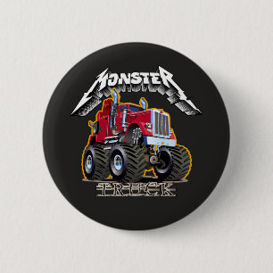Cartoon monstertruck ronde button 5,7 cm