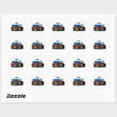 Cartoon monstertruck ronde sticker (Vel)