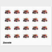 Cartoon monstertruck ronde sticker (Vel)