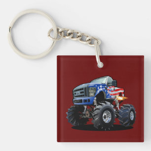 Cartoon monstertruck sleutelhanger