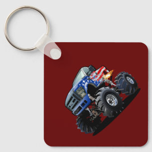 Cartoon monstertruck sleutelhanger