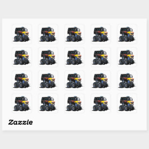 Cartoon monstertruck vierkante sticker