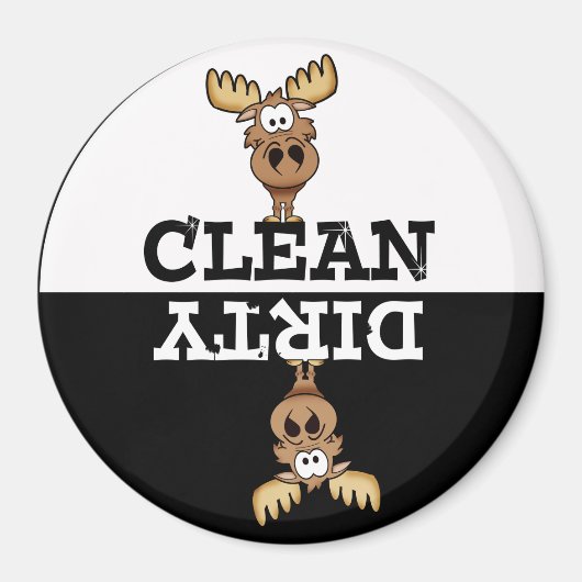 Cartoon Moose Vaatwasser Magnet Magneet (Voorkant)