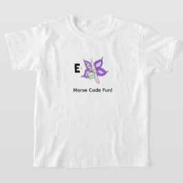Cartoon Morsecode voor kinderen!  Letter E T-shirt