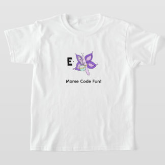 Cartoon Morsecode voor kinderen! Letter E T-shirt