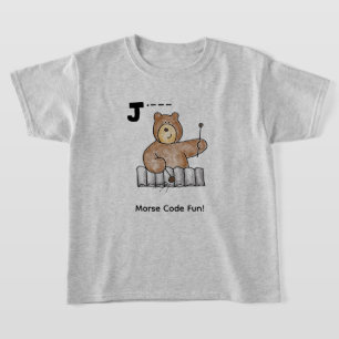 Cartoon Morsecode voor kinderen!  Letter "J" T-shirt
