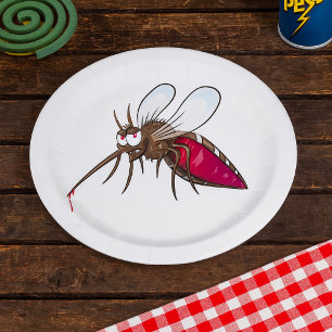 Cartoon Mosquito Papieren Bordje