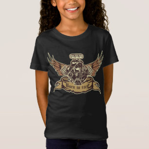 Cartoon motor gooien kussen t-shirt