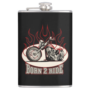 Cartoon motorfiets heupfles