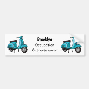 Cartoon motorfiets met motorbromfiets bumpersticker