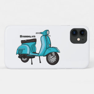 Cartoon motorfiets met motorbromfiets iPhone 11 hoesje