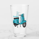 Cartoon motorfiets met motorbromfiets glas (Achterkant)