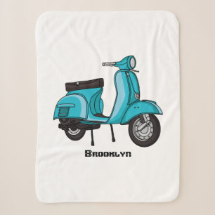 Cartoon motorfiets met motorbromfiets sherpa deken