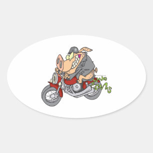 cartoon motorfiets motorfiets motorfiets ovale sticker