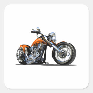 Cartoon motorfiets vierkante sticker