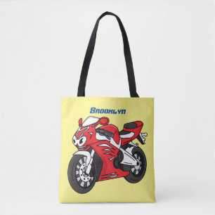 Cartoon motorfiets voor cute red sport draagtas