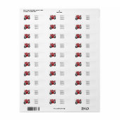 Cartoon motorfiets voor cute red sport etiket (Full Sheet)
