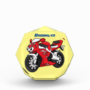 Cartoon motorfiets voor cute red sport fotoblokken