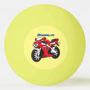 Cartoon motorfiets voor cute red sport pingpongballen
