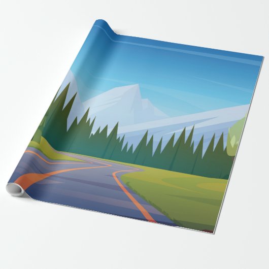  Cartoon Mountain Cadeaupapier (Uitgerold)