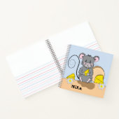 Cartoon Mouse Kind Handschrift -Art Notitieboek (Binnen)
