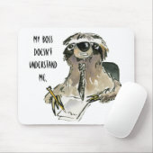 Cartoon Mousepad op het werk Muismat (Met muis)