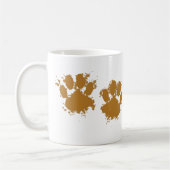 Cartoon Muddy Dog Paw Print Koffiemok (Links)