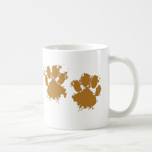 Cartoon Muddy Dog Paw Print Koffiemok